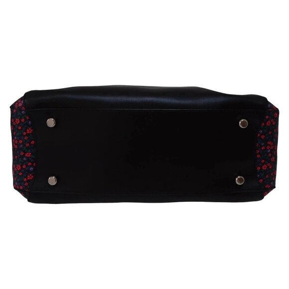 Auth COACH - F Black Red Multi Leather PVC Handbag - Picture 4 of 9